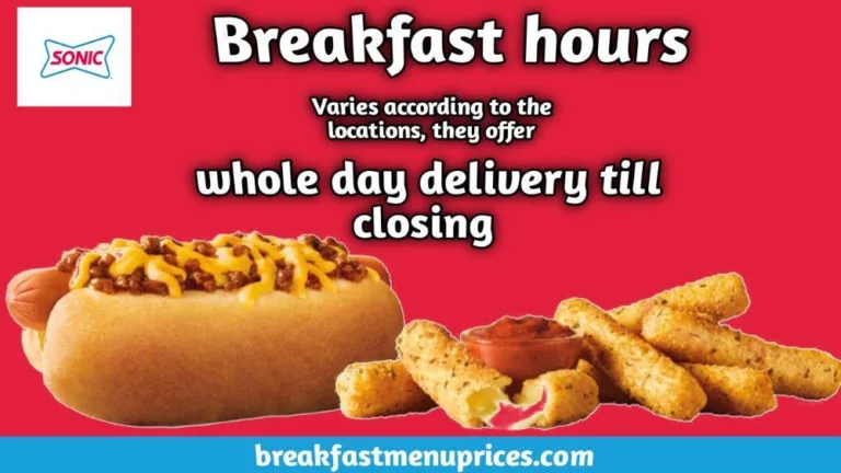Sonic Breakfast Hours And Delivery Locations