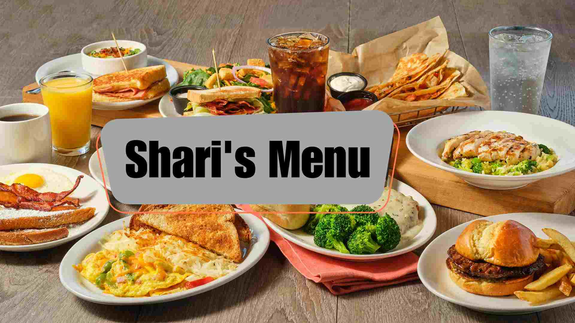Shari's Menu with prices
