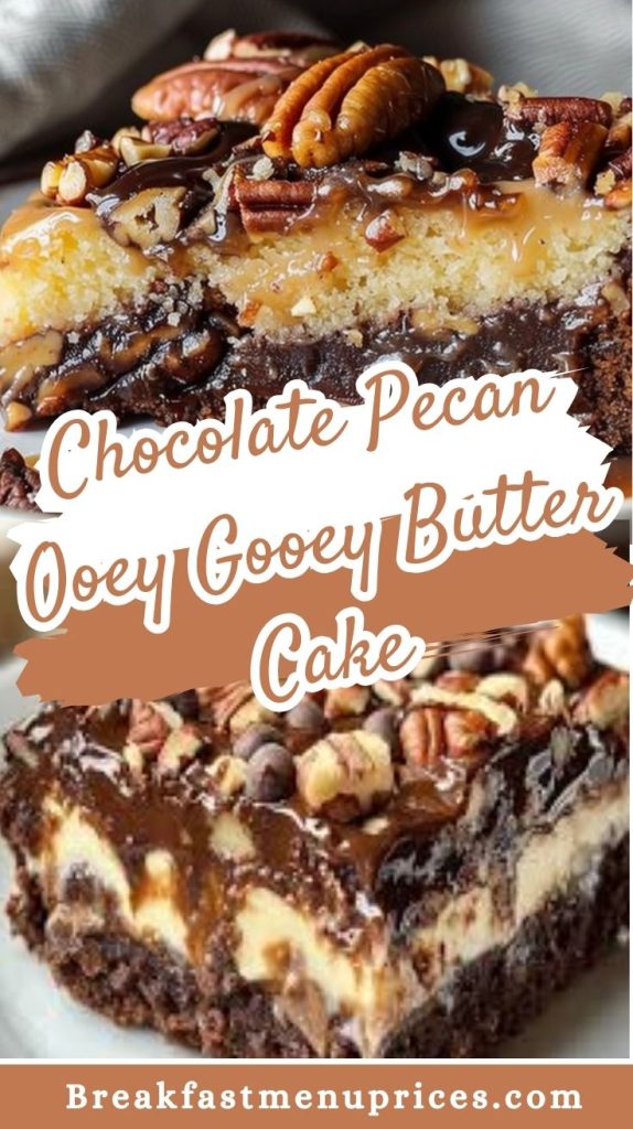 Chocolate Pecan Ooey Gooey Butter Cake
