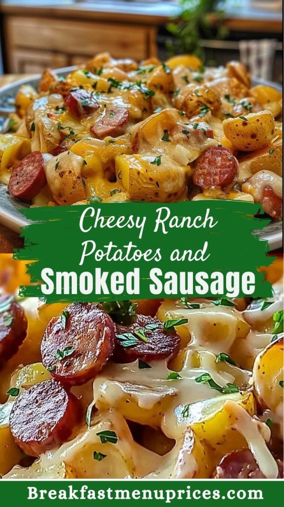 cheesy ranch potatoes and smoked sausage