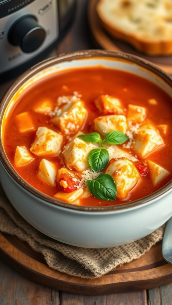 Savory Crockpot Chicken Parmesan Soup