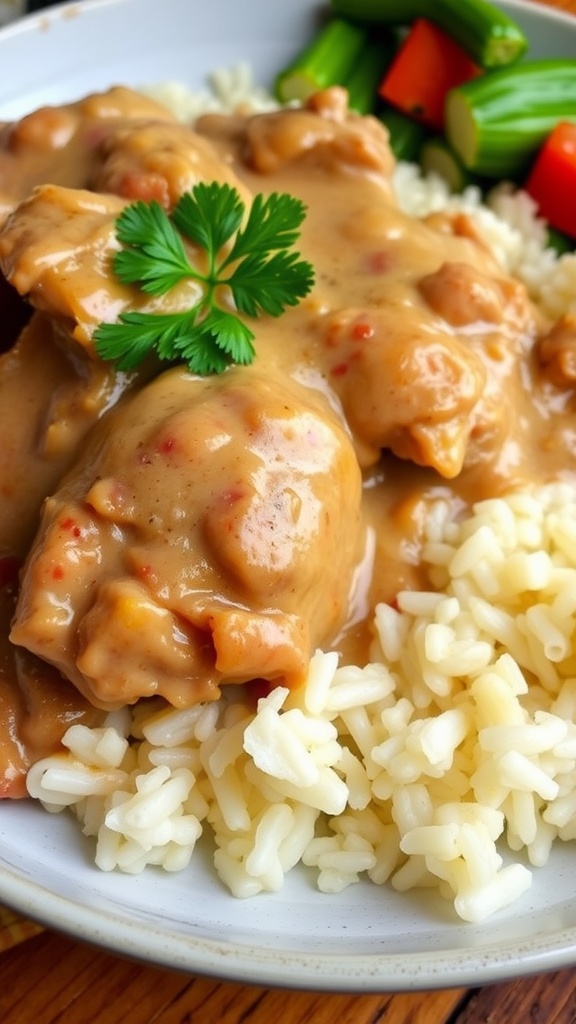 Smothered Chicken and Rice