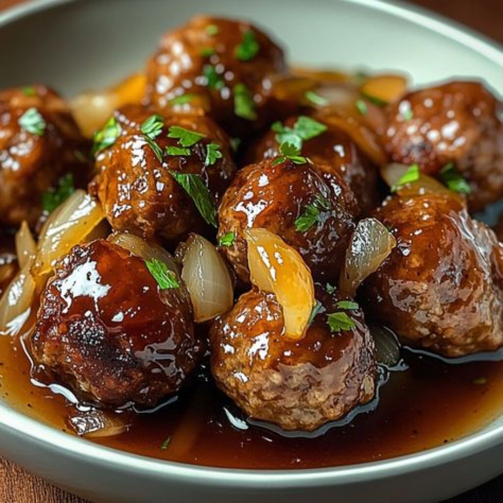 Crockpot French Onion Beef Meatballs Recipe 1 Crockpot French Onion Beef Meatballs