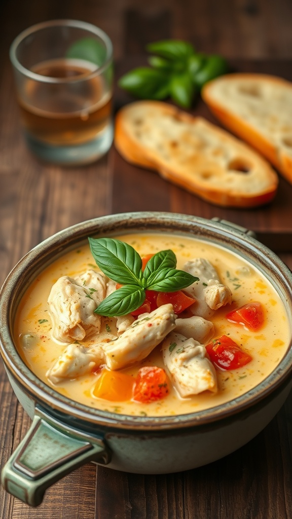 Crockpot Chicken Parmesan Soup