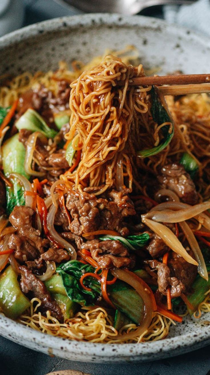 Beef Pan Fried Noodles