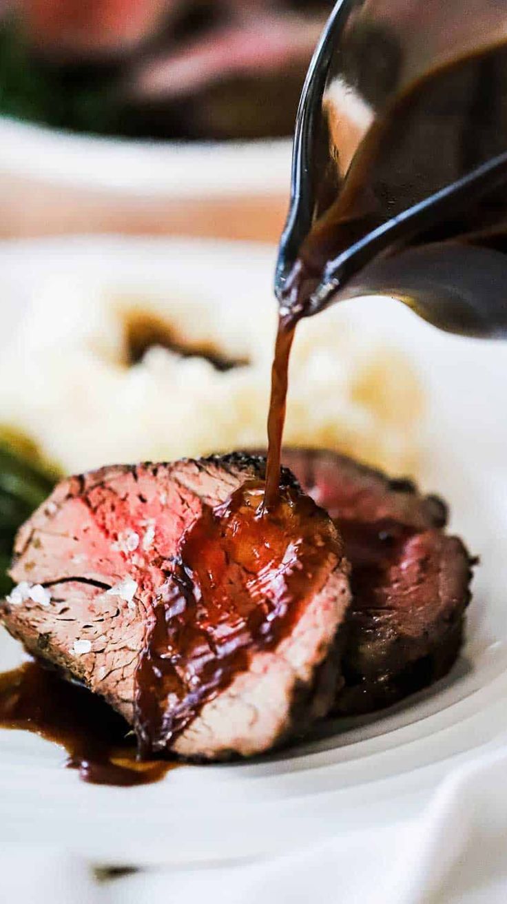 Beef Tenderloin with Red Wine Sauce