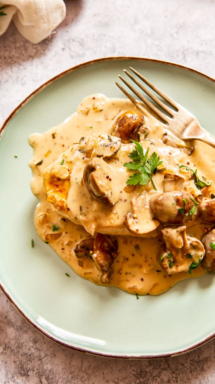 Chicken with Garlic Mushroom Sauce Recipe