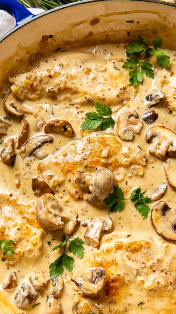 Chicken with Garlic Mushroom Sauce Recipe