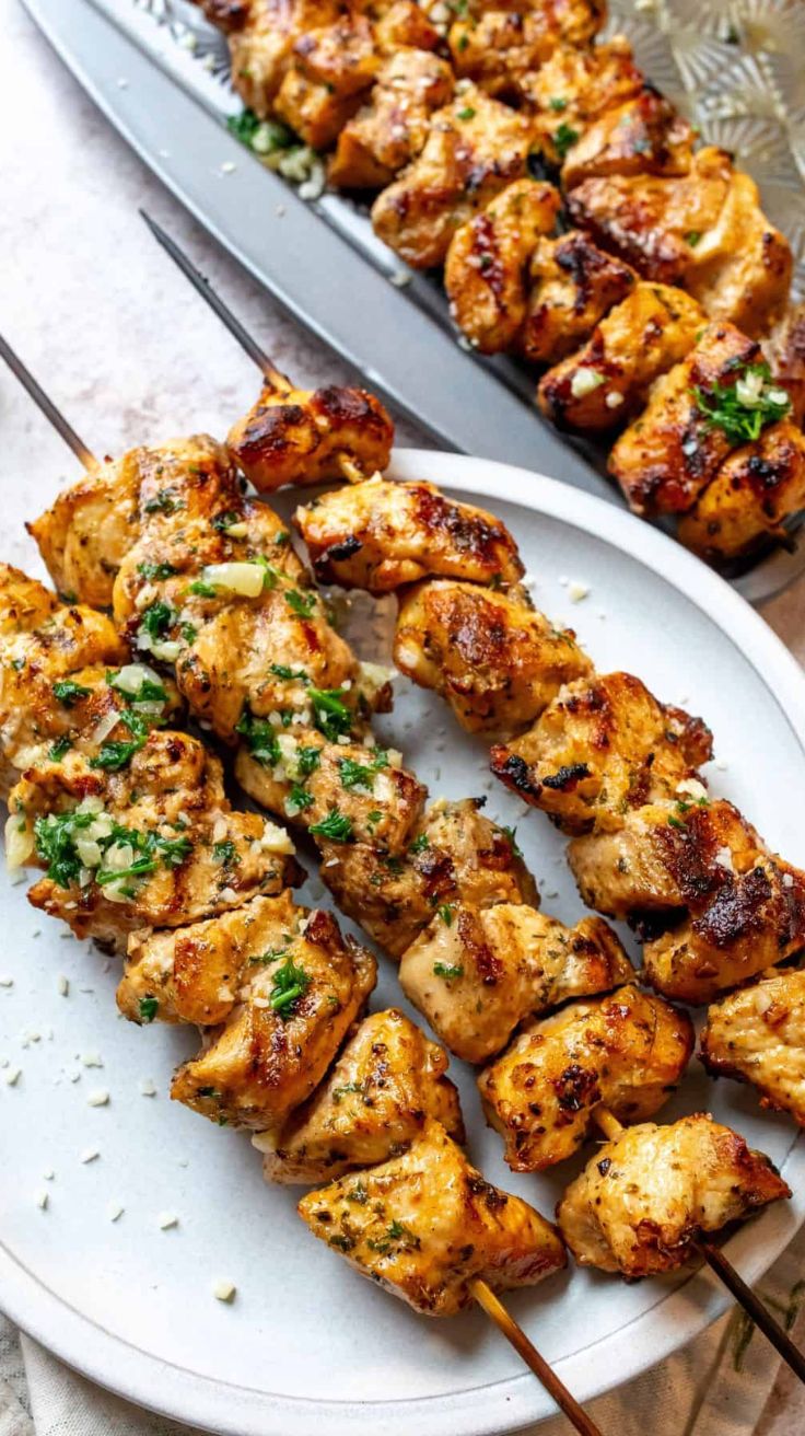 Garlic Parmesan Chicken Skewers