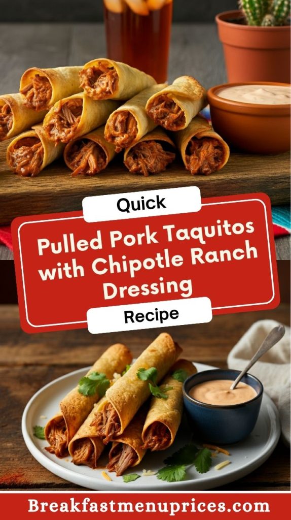 Pulled Pork Taquitos with Chipotle Ranch Dressing