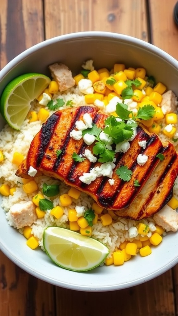 Savory Street Corn Chicken Rice Bowl Recipe 1 Street Corn Chicken Rice Bowl