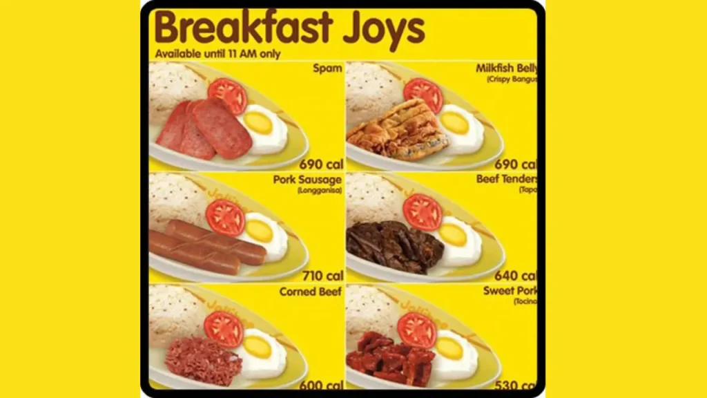 Popular Chickenjoy Breakfast Jollibee Breakfast Menu